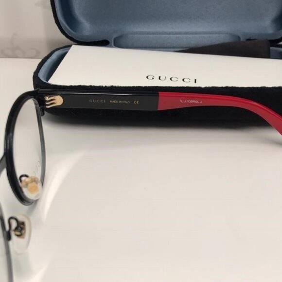 Gucci GG0161O 002 – Gloss Black with Green & Red Web Stripes | 48-23-145 | New A - Picture 10 of 11